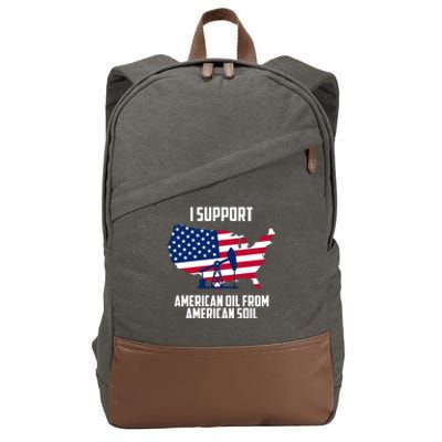 United States Support American Oil From American Soil Cotton Canvas Backpack