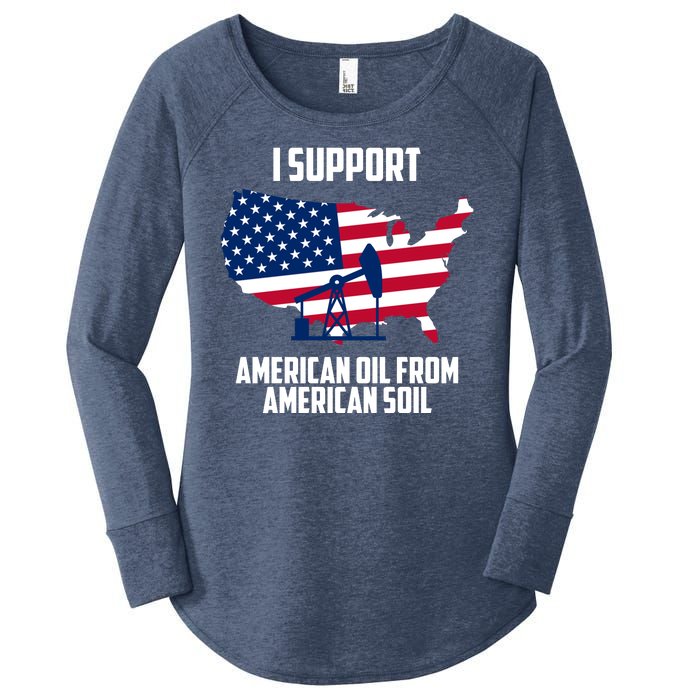 United States Support American Oil From American Soil Women's Perfect Tri Tunic Long Sleeve Shirt