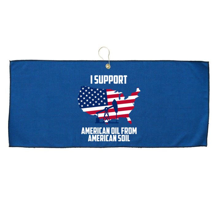 United States Support American Oil From American Soil Large Microfiber Waffle Golf Towel