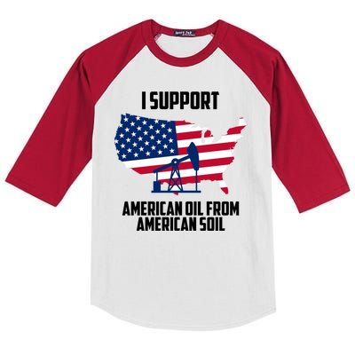 United States Support American Oil From American Soil Kids Colorblock Raglan Jersey