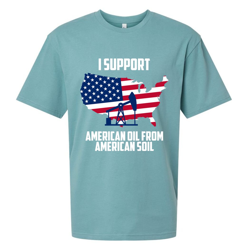 United States Support American Oil From American Soil Sueded Cloud Jersey T-Shirt