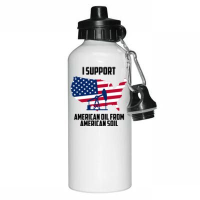 United States Support American Oil From American Soil Aluminum Water Bottle