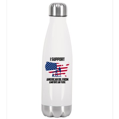 United States Support American Oil From American Soil Stainless Steel Insulated Water Bottle