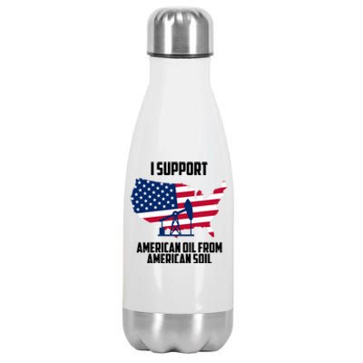 United States Support American Oil From American Soil Stainless Steel Insulated Water Bottle