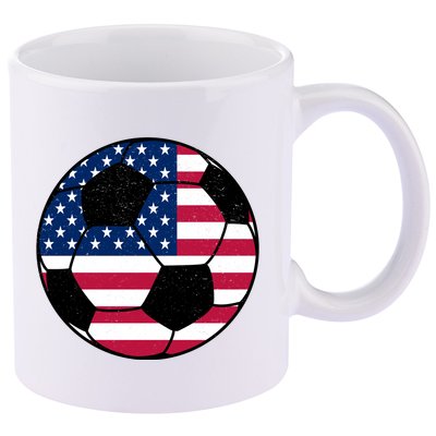 United States Soccer Ball Sport Vintage 11oz C Handle Ceramic Mug
