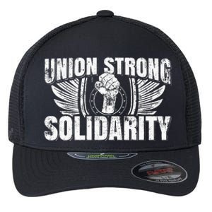 Union Strong Solidarity UAW Worker Laborer Flexfit Unipanel Trucker Cap