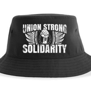 Union Strong Solidarity UAW Worker Laborer Sustainable Bucket Hat