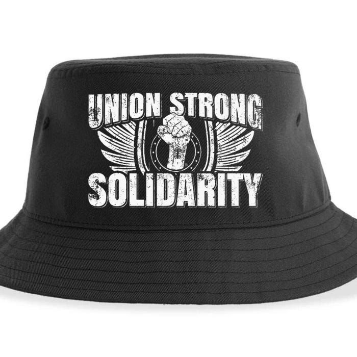 Union Strong Solidarity UAW Worker Laborer Sustainable Bucket Hat