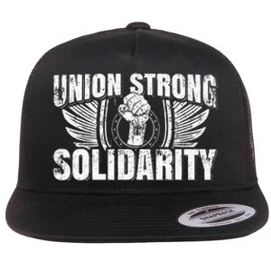 Union Strong Solidarity UAW Worker Laborer Flat Bill Trucker Hat