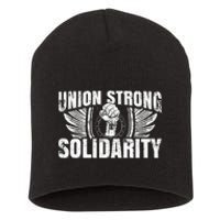 Union Strong Solidarity UAW Worker Laborer Short Acrylic Beanie