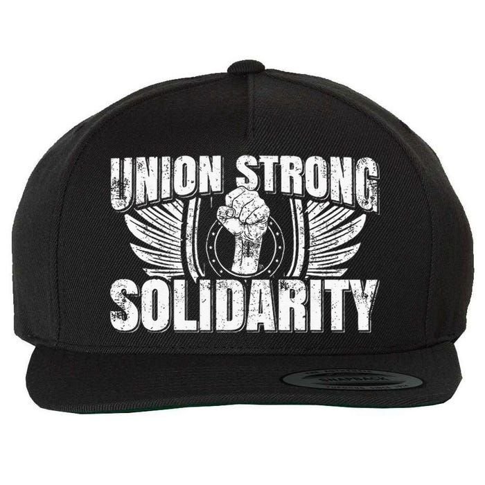 Union Strong Solidarity UAW Worker Laborer Wool Snapback Cap