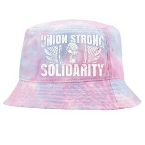 Union Strong Solidarity UAW Worker Laborer Tie-Dyed Bucket Hat