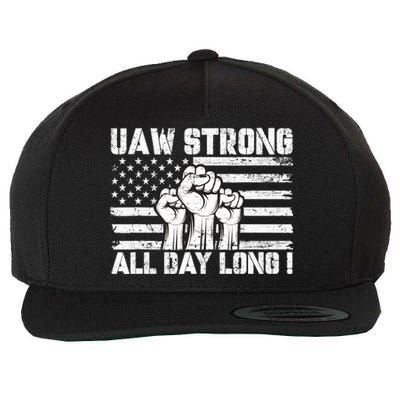 Uaw Strong Solidarity Uaw Proud Union Uaw Laborer Worker Wool Snapback Cap