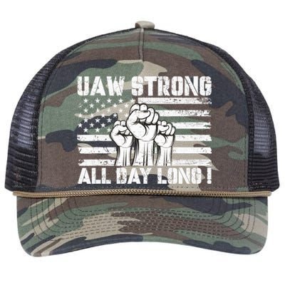 Uaw Strong Solidarity Uaw Proud Union Uaw Laborer Worker Retro Rope Trucker Hat Cap