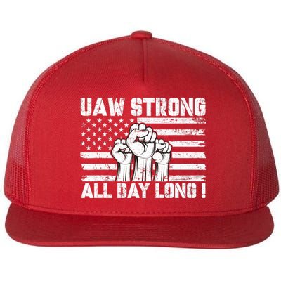 Uaw Strong Solidarity Uaw Proud Union Uaw Laborer Worker Flat Bill Trucker Hat