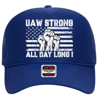 Uaw Strong Solidarity Uaw Proud Union Uaw Laborer Worker High Crown Mesh Back Trucker Hat