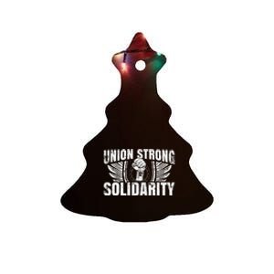 Union Strong Solidarity UAW Worker Laborer Ceramic Tree Ornament