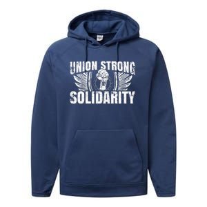 Union Strong Solidarity UAW Worker Laborer Performance Fleece Hoodie