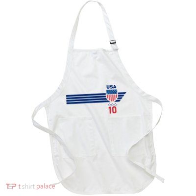 USA Stars Stripes Patriotism US Soccer Fan Jersey Full-Length Apron With Pockets