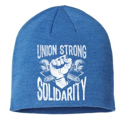 Union Strong Solidarity Labor Day Worker Proud Laborer Gift Sustainable Beanie