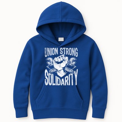 Union Strong Solidarity Labor Day Worker Proud Laborer Gift Kids Hoodie