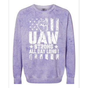 UAW Strong Solidarity UAW Proud Union UAW Laborer Worker Colorblast Crewneck Sweatshirt