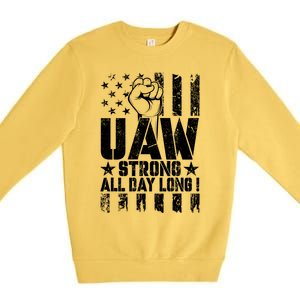 UAW Strong Solidarity UAW Proud Union UAW Laborer Worker Premium Crewneck Sweatshirt