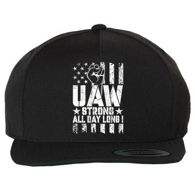UAW Strong Solidarity UAW Proud Union UAW Laborer Worker Wool Snapback Cap