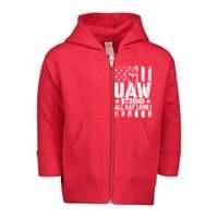 UAW Strong Solidarity UAW Proud Union UAW Laborer Worker Toddler Zip Fleece Hoodie