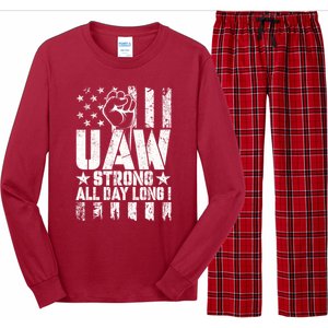 UAW Strong Solidarity UAW Proud Union UAW Laborer Worker Long Sleeve Pajama Set