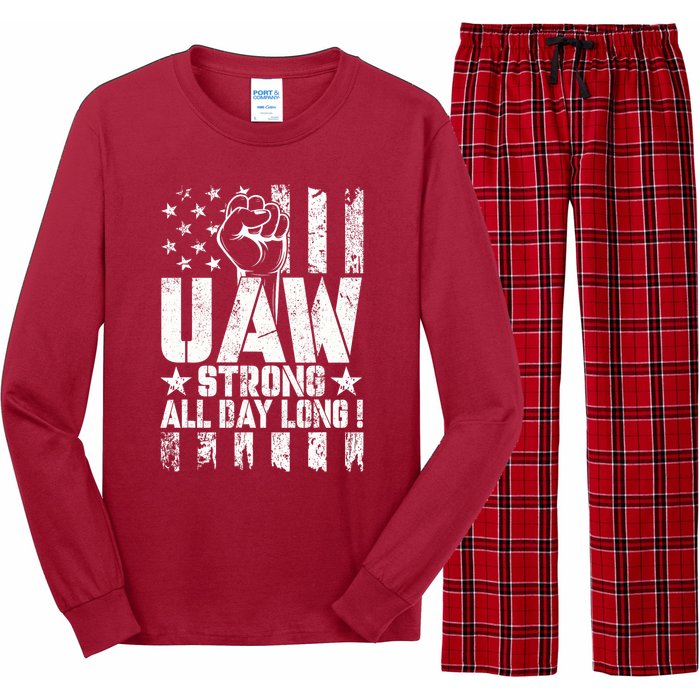 UAW Strong Solidarity UAW Proud Union UAW Laborer Worker Long Sleeve Pajama Set