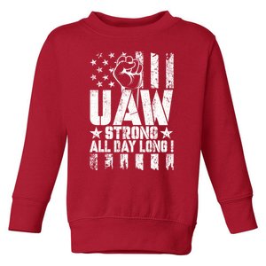 UAW Strong Solidarity UAW Proud Union UAW Laborer Worker Toddler Sweatshirt