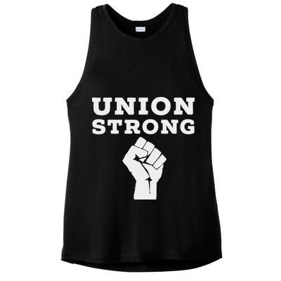 Union Strong Solidarity Fist Ladies PosiCharge Tri-Blend Wicking Tank