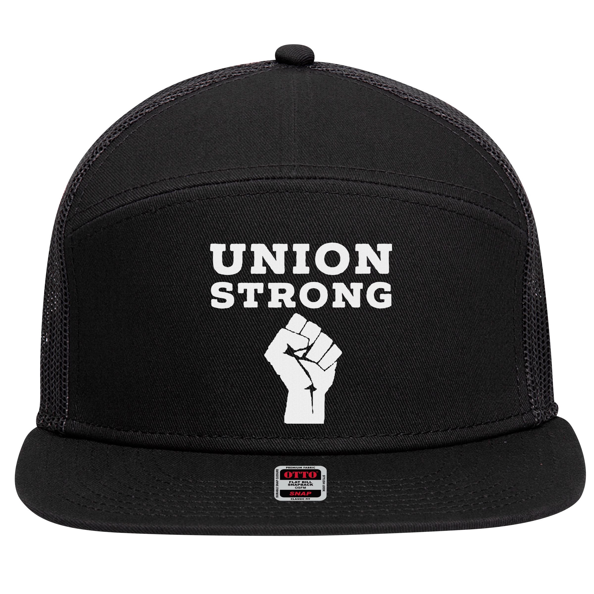Union Strong Solidarity Fist 7 Panel Mesh Trucker Snapback Hat