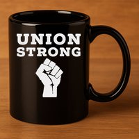 Union Strong Solidarity Fist 11oz C Handle Ceramic Mug