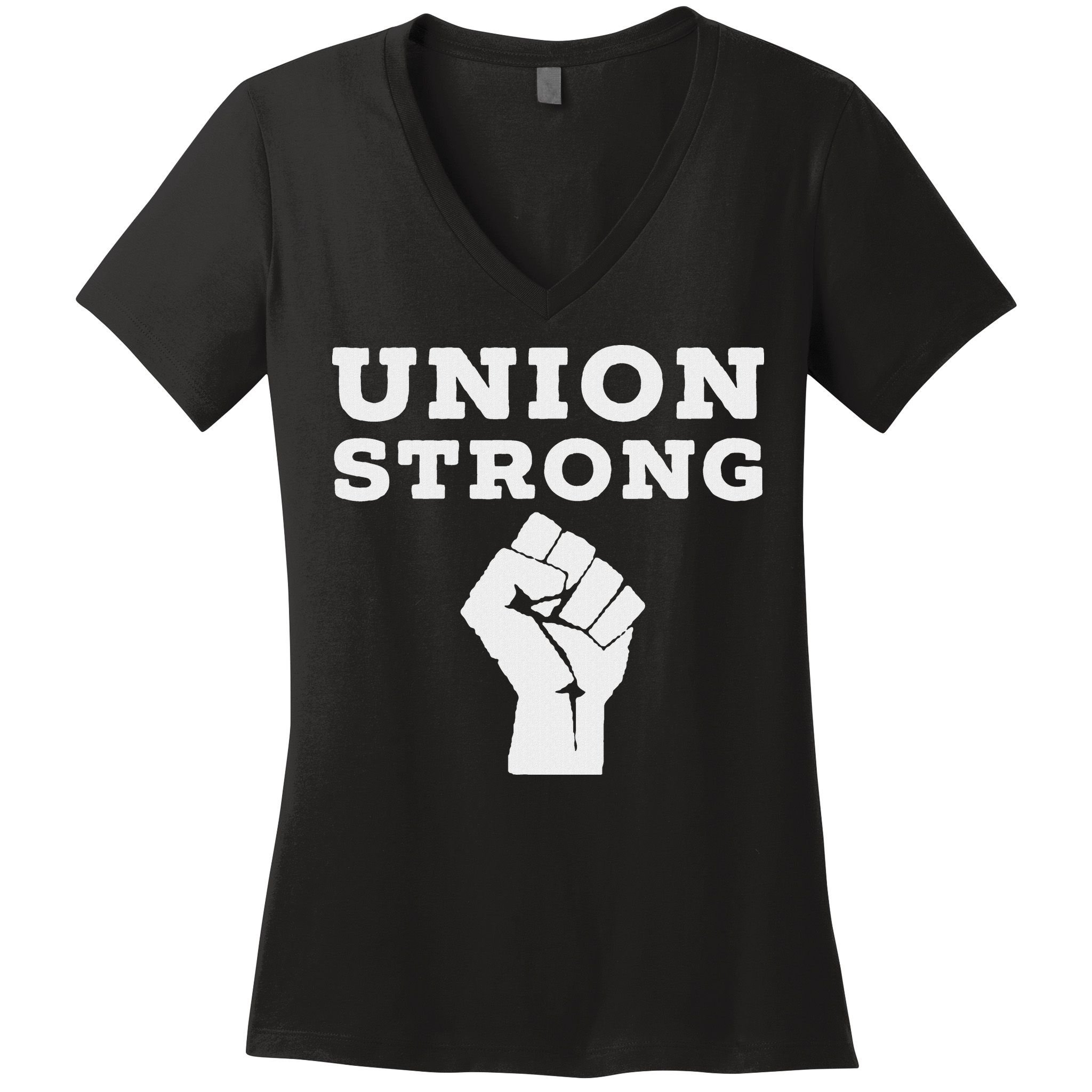 Union Strong Solidarity Fist Women's V-Neck T-Shirt