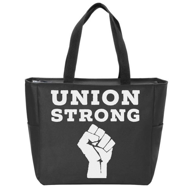 Union Strong Solidarity Fist Zip Tote Bag
