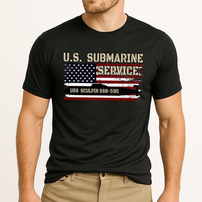 USS Sculpin SSN590 Submarine Veterans Day Father's Day Cooling Performance Crew T-Shirt