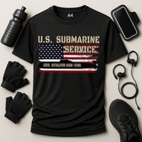 USS Sculpin SSN590 Submarine Veterans Day Father's Day Cooling Performance Crew T-Shirt