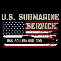 USS Sculpin SSN590 Submarine Veterans Day Father's Day Cooling Performance Crew T-Shirt