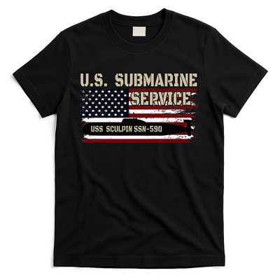 USS Sculpin SSN590 Submarine Veterans Day Father's Day T-Shirt