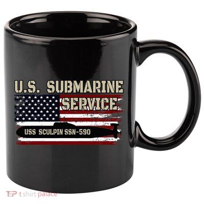 USS Sculpin SSN590 Submarine Veterans Day Father's Day 11oz C Handle Ceramic Mug