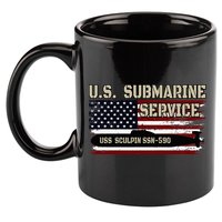 USS Sculpin SSN590 Submarine Veterans Day Father's Day 11oz C Handle Ceramic Mug