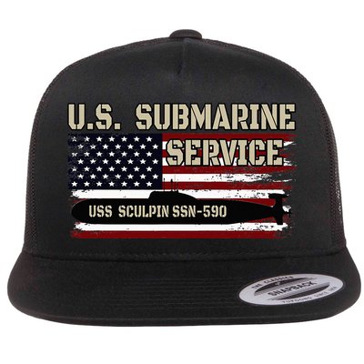 USS Sculpin SSN590 Submarine Veterans Day Father's Day Flatbill Hat