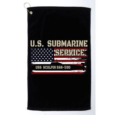 USS Sculpin SSN590 Submarine Veterans Day Father's Day Golf Towel