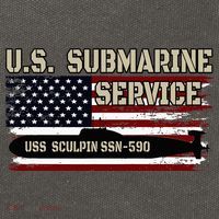 USS Sculpin SSN590 Submarine Veterans Day Father's Day Cotton Canvas Backpack