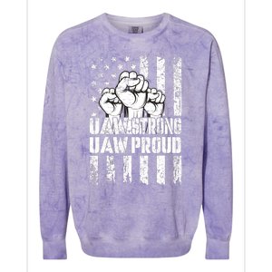 UAW Strong Solidarity UAW Proud Union UAW Laborer Worker Colorblast Crewneck Sweatshirt