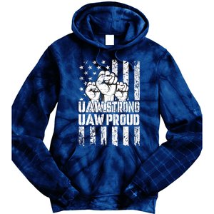 UAW Strong Solidarity UAW Proud Union UAW Laborer Worker Tie Dye Hoodie