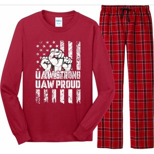 UAW Strong Solidarity UAW Proud Union UAW Laborer Worker Long Sleeve Pajama Set