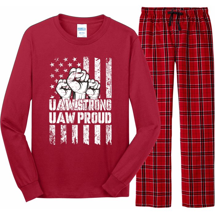 UAW Strong Solidarity UAW Proud Union UAW Laborer Worker Long Sleeve Pajama Set